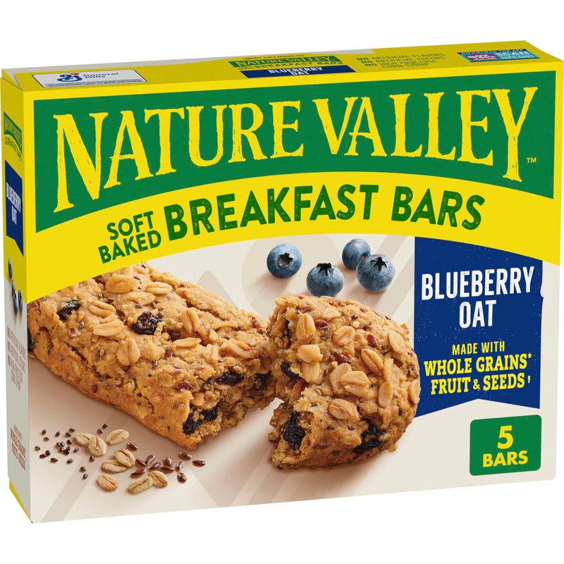 Nature Valley بار الإفطار الناعم من ناتشر فالي، توت أزرق وشوفان، وجبات خفيفة صباحية، 5 بار، 8.85 أونصة - Image 1