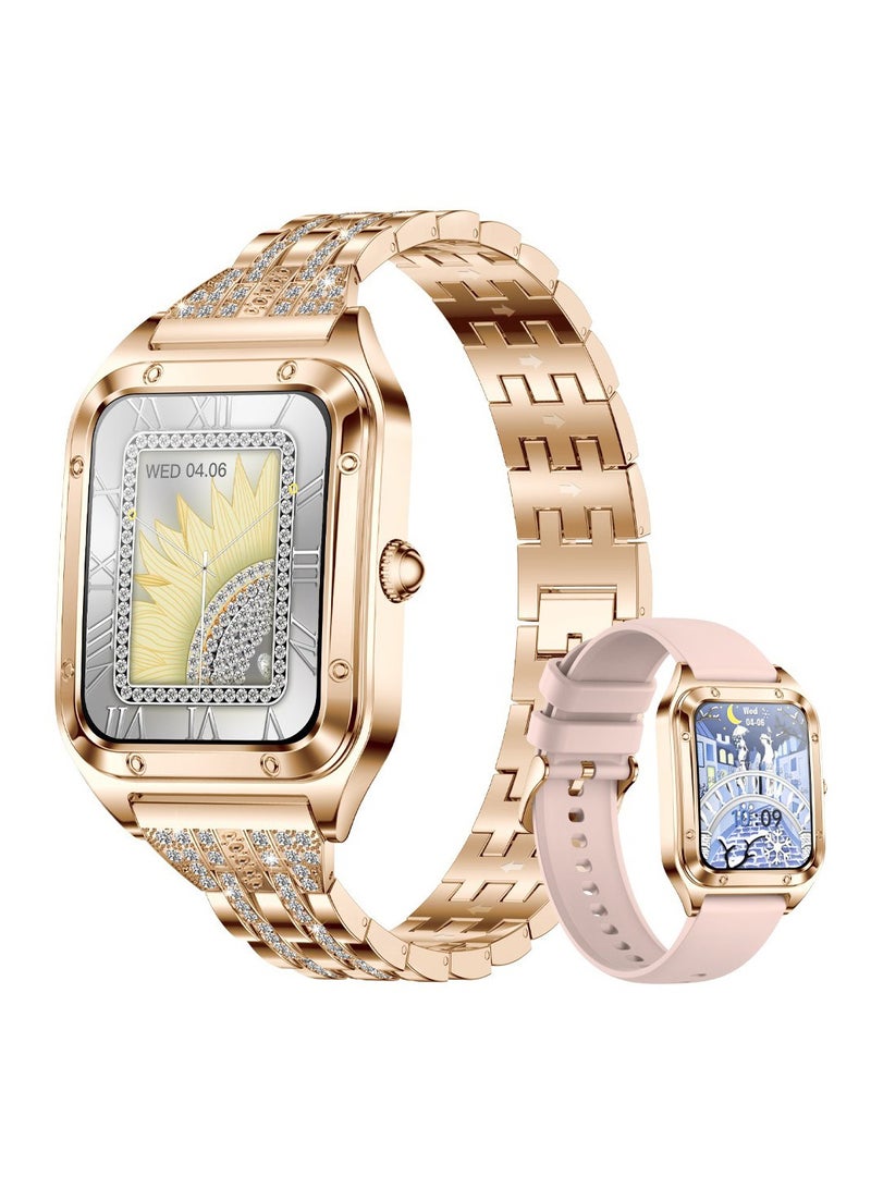 LIGE Exquisite Luxury Ladies Smartwatches Elegant Big battery Multi-functional Monitoring for Women Metal Rose Gold - Image 1