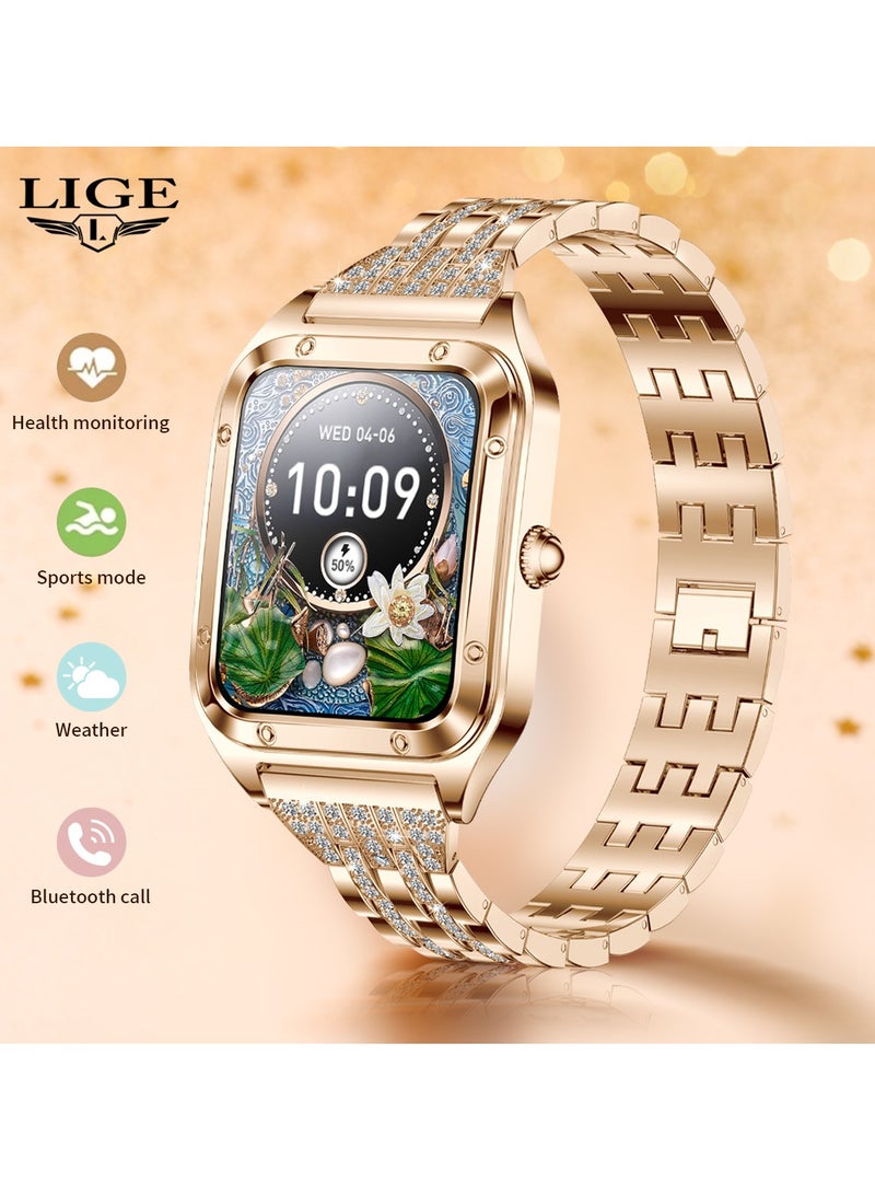 LIGE Exquisite Luxury Ladies Smartwatches Elegant Big battery Multi-functional Monitoring for Women Metal Rose Gold - Image 4