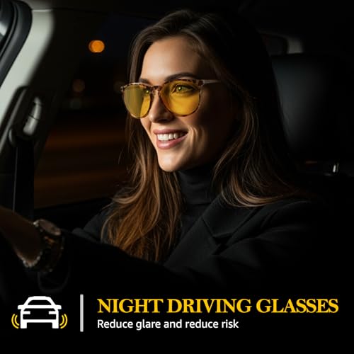 FIMILU Night Driving Glasses for Women Men, Polarized Night Vision Glasses Reduce Glare for Night 8859 - Image 2