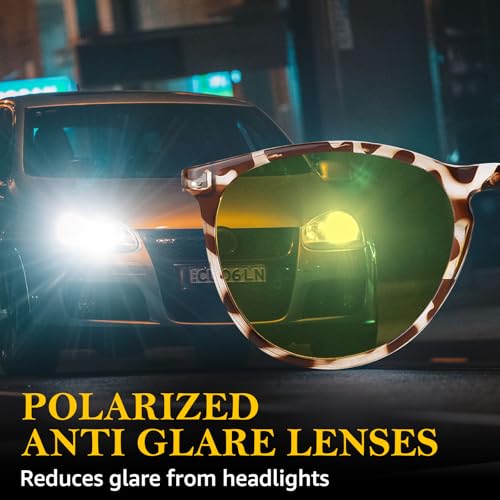 FIMILU Night Driving Glasses for Women Men, Polarized Night Vision Glasses Reduce Glare for Night 8859 - Image 4