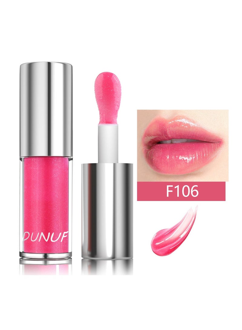 DUNUF Lip Glow Oil Deep Nourishing Moisturizing Glossy Mirror Shiny Plumping Long Lasting Lightweight Non Sticky Portable Lip Oil Lip Care to Fade Lines and Exfoliate Dead Skin for Women 3.5ml - Image 1