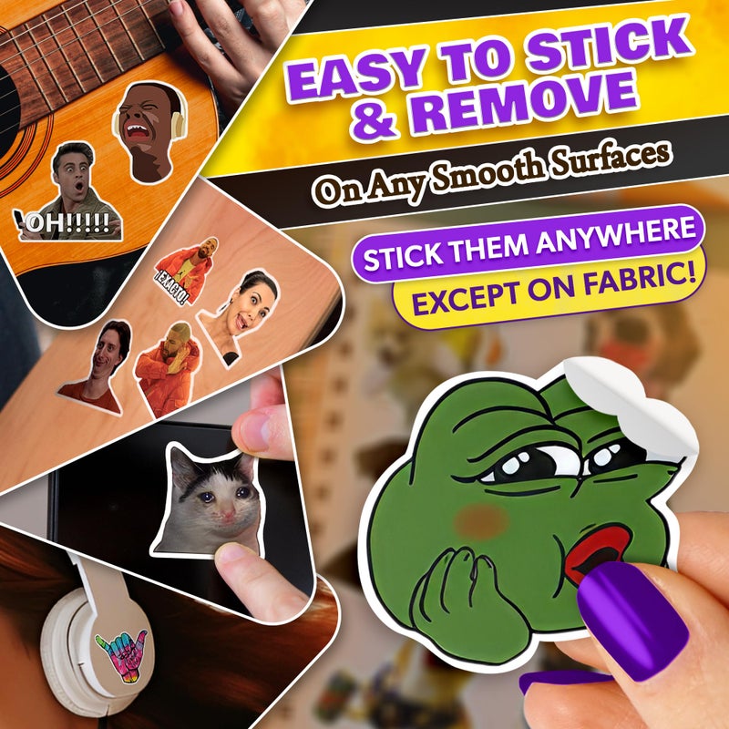 VIKROM 300 Pcs Funny Meme Stickers â€“ Waterproof Funny Stickers for Adults, Non-Repetitive Vinyl Decals for Laptops, Water Bottles, Phones, Skateboards, DIY & Scrapbooking, Unique Designs for Personalization - Image 5