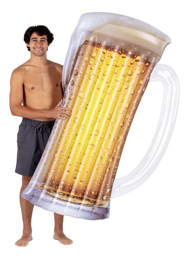 Poolcandy Giant Inflatable Beer Mug Pool Raft. Ultra Bright Realistic Graphics. (PoolCandy Inflatable X-Large Beer Mug Pool Raft) - Image 1