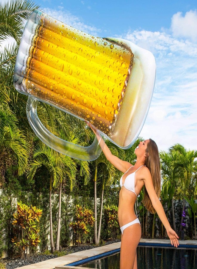Poolcandy Giant Inflatable Beer Mug Pool Raft. Ultra Bright Realistic Graphics. (PoolCandy Inflatable X-Large Beer Mug Pool Raft) - Image 2