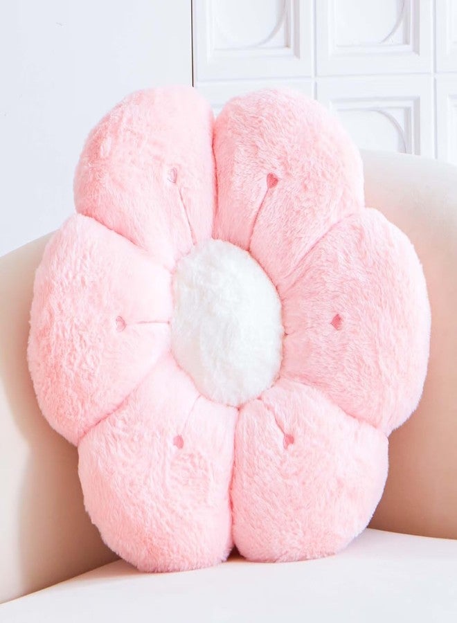 VBGYA Flower Pillow, Cute Flower Shaped Decorative Pillow, Soft Rabbit Fur Daisy Pillow Home Decor Floor Seating Cushion for Bedroom Living Room (Pink 14.9 Inch) - Image 1