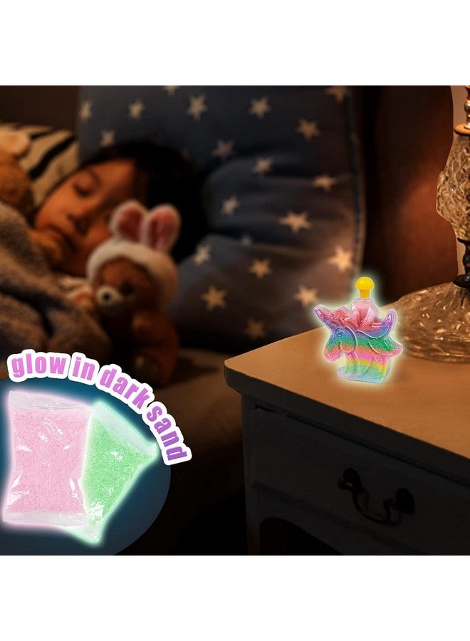 شيندل مجموعة شيندل للفنون والحرف اليدوية الرملية للأطفال، 36 قطعة، 8 أشكال من الزجاجات، 10 أكياس رمل ملونة و2 رمل لامع، نشاط رائع لقضاء العطلات أو المجموعات، ألعاب صندوق الرمل - Image 4