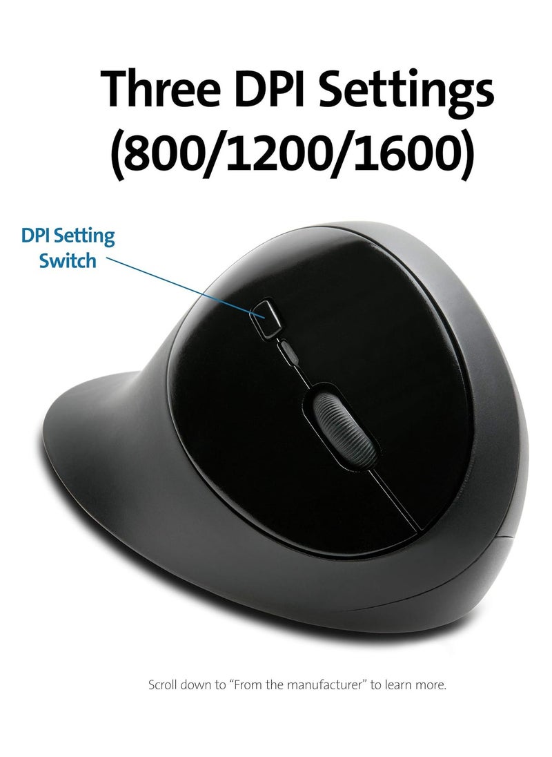 Kensington - Pro Fit Ergonomic Wireless Mouse Made from 60% Post-Consumer Recycled Content (PCR) Eco-Friendly - Image 1