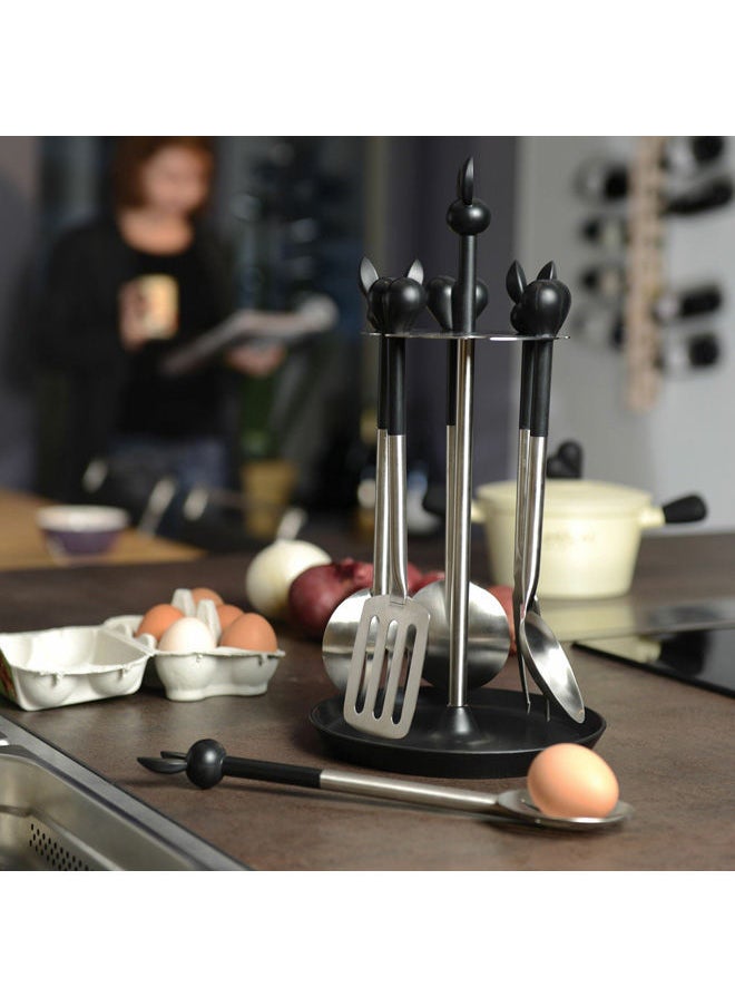 Berghoff 7-Piece Kitchen Utensil Set(1xRack, 1xSalad Fork, 1xSalad Spoon, 1xMeat Fork, 1xTurner, 1xSkimmer, 1xSpoon)  - Image 1