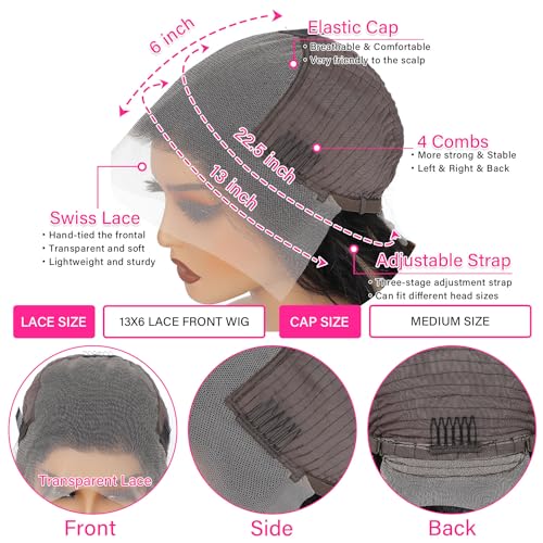 Daules 26 Inch 1B27 Highlight Lace Front Wig Human Hair Pre Plucked Balayage Wig 13x6 HD Lace Ombre Body Wave Wig 180 Density Glusless Wigs Human Hair for Women - Image 3