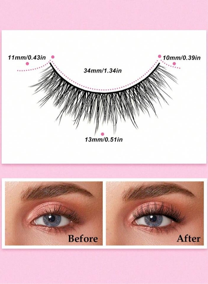 Shein 20 Pairs of Manga Faux Fur Cat Eye Lashes, Simple Natural-Looking Lashes, Full, Thick, Soft, Lightweight, and Reusable False Eyelashes - Image 2