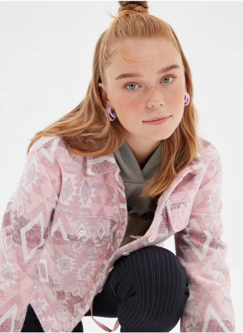 trendyol Printed Pocket Detail Shirt