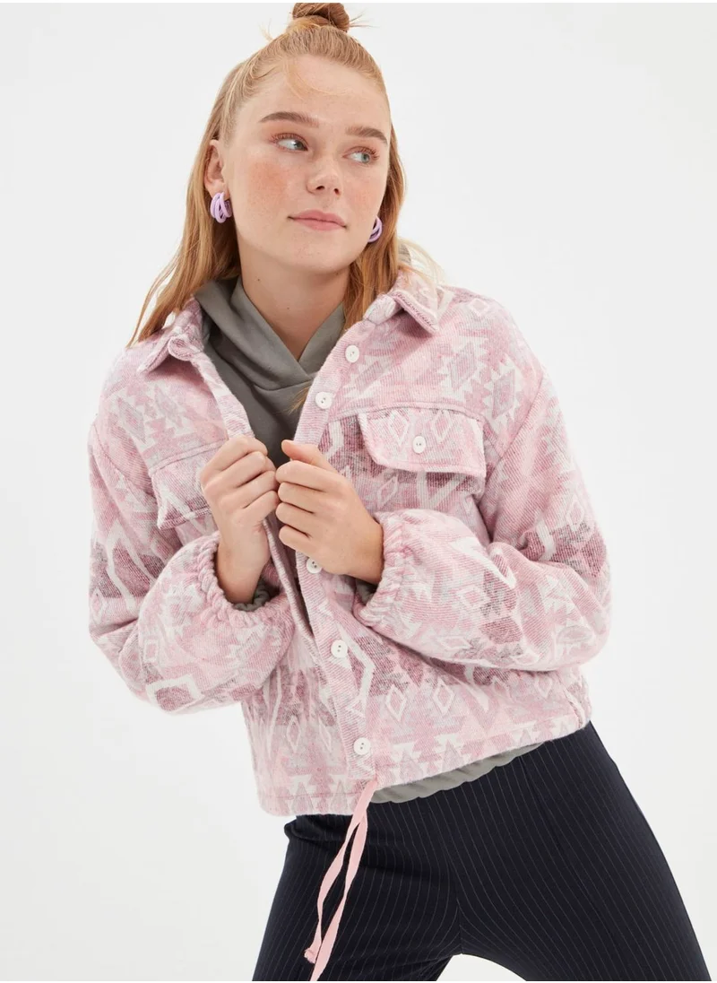 trendyol Printed Pocket Detail Shirt