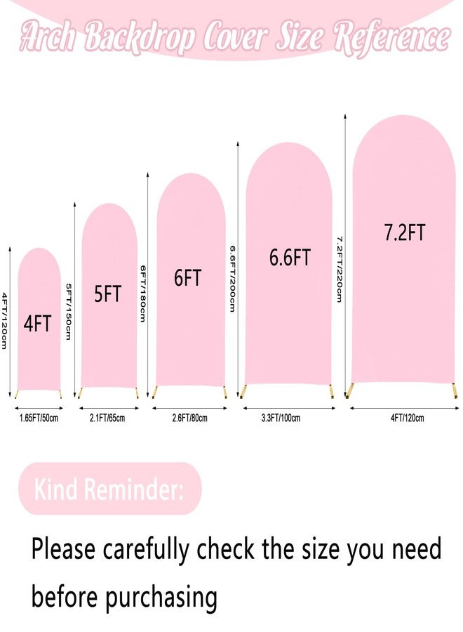 Fivenl Spandex Fitted Wedding Arch Cover 6.6FT Pink Arch Backdrop Cover, Round Top Chiara Backdrop Stand Covers for Wedding Birthday Party Baby Shower Banquet Arch Decoration (Pink, 6.6FT) - Image 2