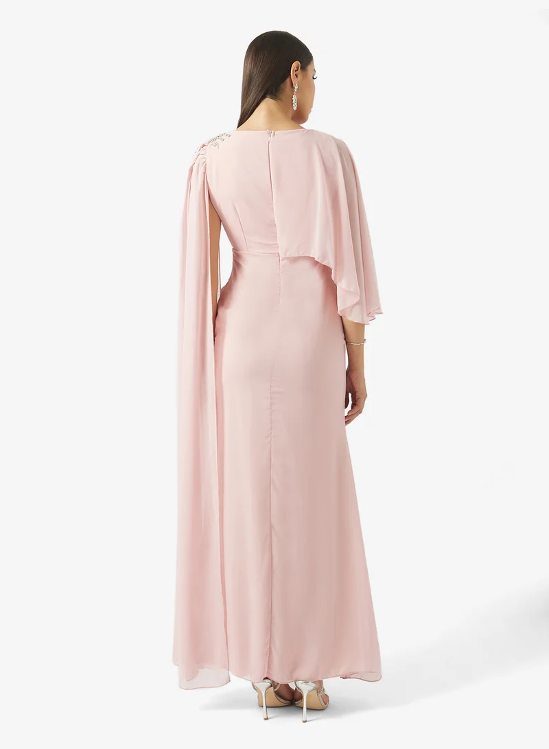Khizana Cape Dress With Trail