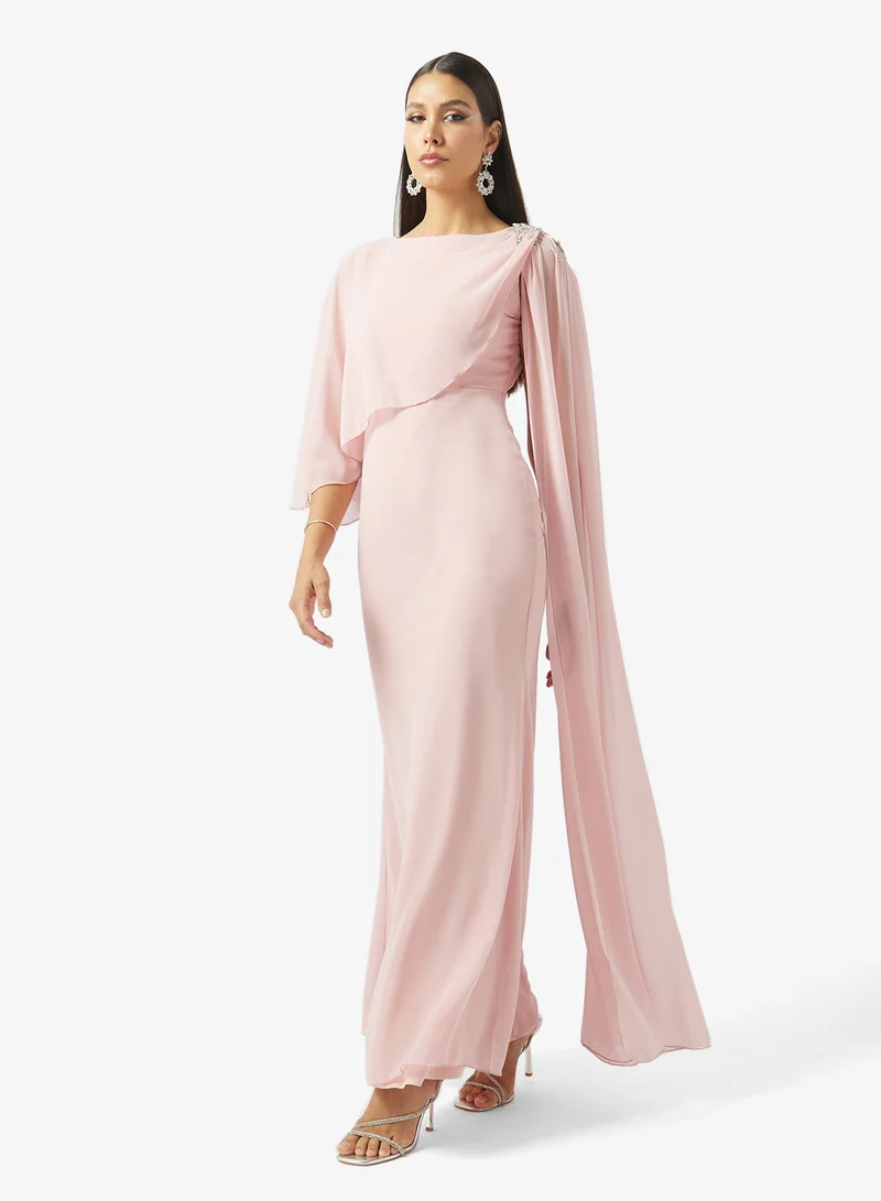 Khizana Cape Dress With Trail