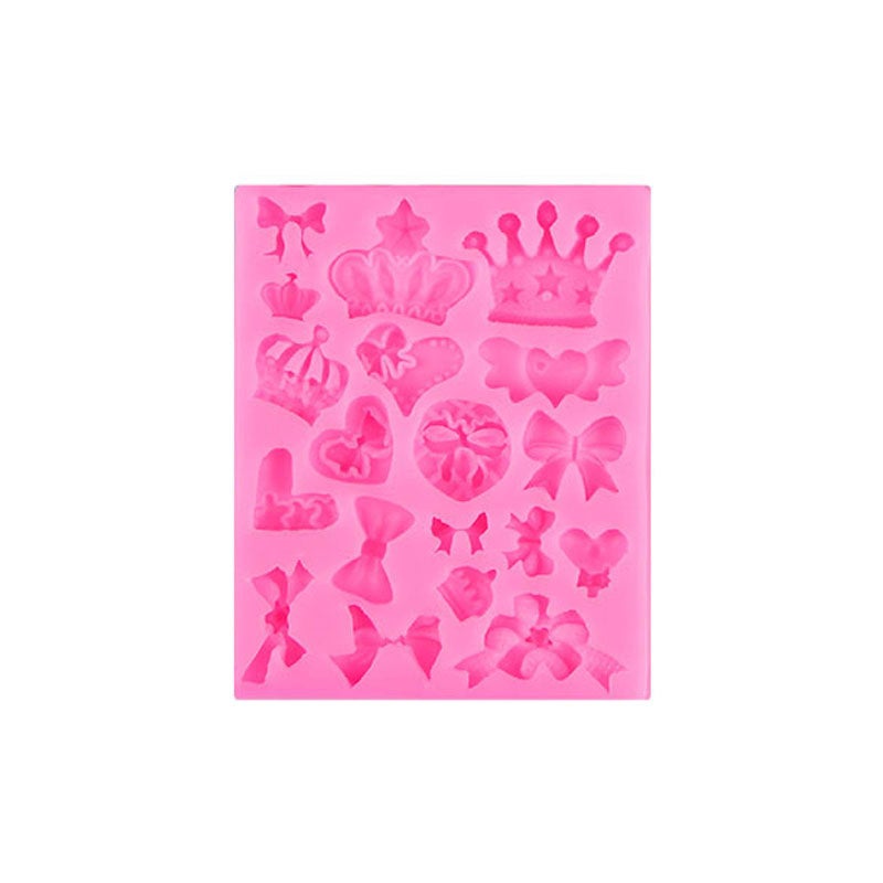general DIY Silicone Mold Crown Bow Shape for Fondant Clay Resin Baking Decoration - Image 1
