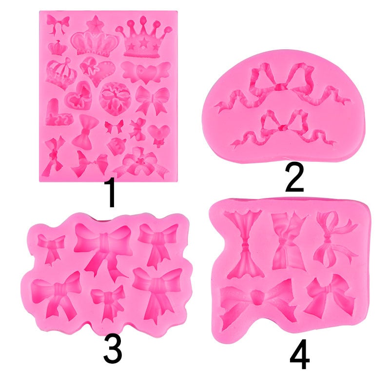 general DIY Silicone Mold Crown Bow Shape for Fondant Clay Resin Baking Decoration - Image 2