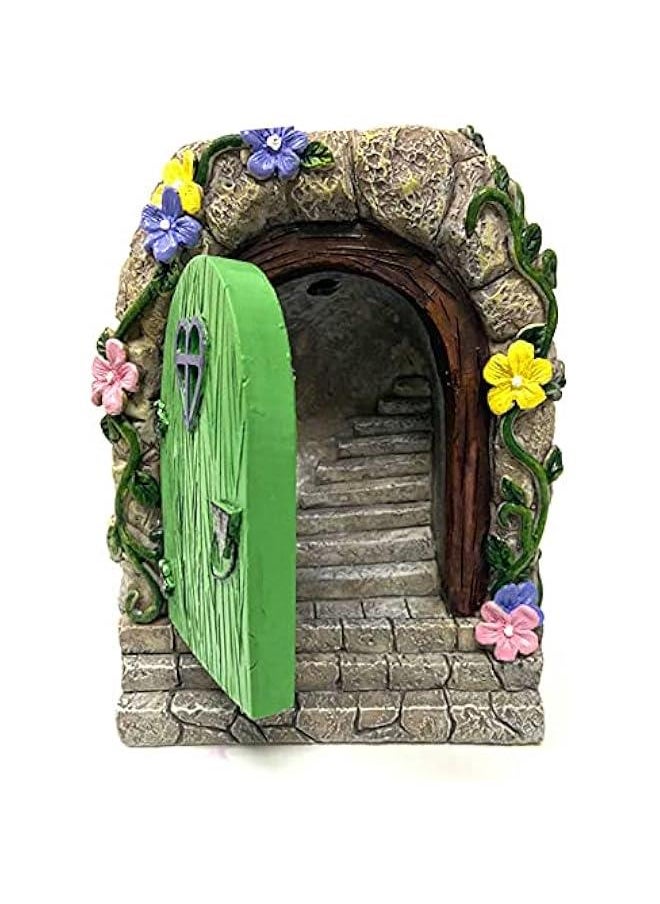 Generic Tree Door and Window Tree Huggers, Glow in Dark Gnome Fairy House, Solar Miniature Fairy Tale Opening Door Sculptures for Yard Art Garden Statues Lawn Ornament Decoration (Colorful, One Size)  - Image 2