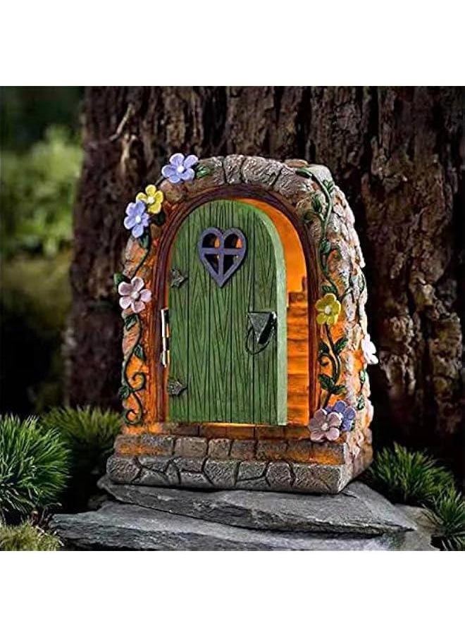 Generic Tree Door and Window Tree Huggers, Glow in Dark Gnome Fairy House, Solar Miniature Fairy Tale Opening Door Sculptures for Yard Art Garden Statues Lawn Ornament Decoration (Colorful, One Size)  - Image 4