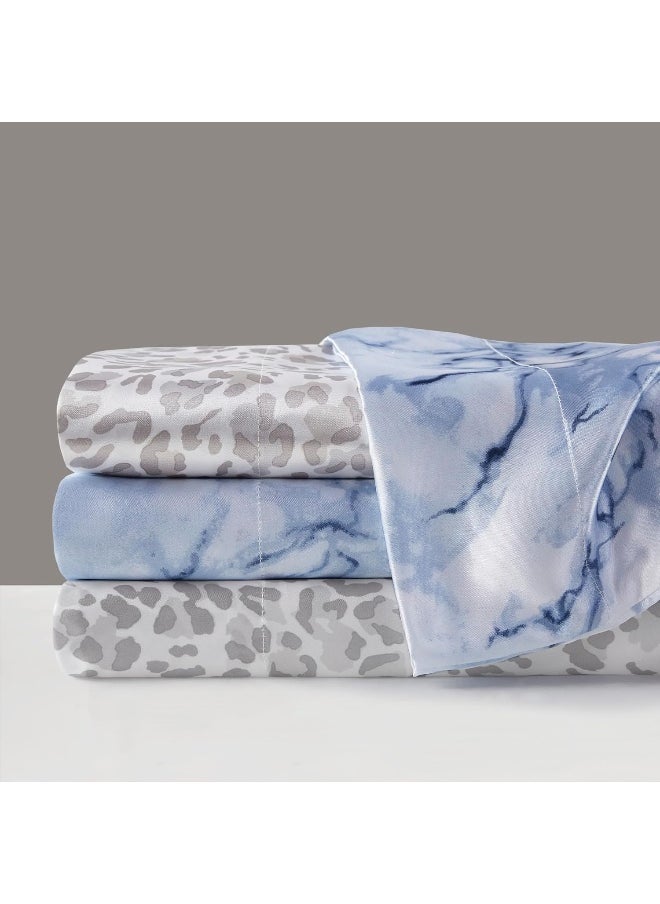madison park - Madison Park Essentials Satin Sheet Set Luxury and Silky with Natural Sheen, Elastic 14" Pocket fits up to 16" Mattress, All Around Elastic - Year-Round Bedding, Queen Taupe Leopard 4 Piece - Image 1