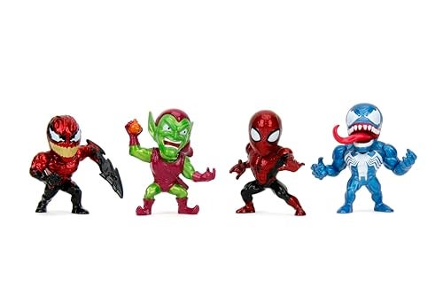 Jada Spider-Man Metalfigs 4-Pack – Collectible 2.5” Metal Figures – Spider-Man, Green Goblin, Toxin, Venom – Classic Marvel Heroes, - Image 1