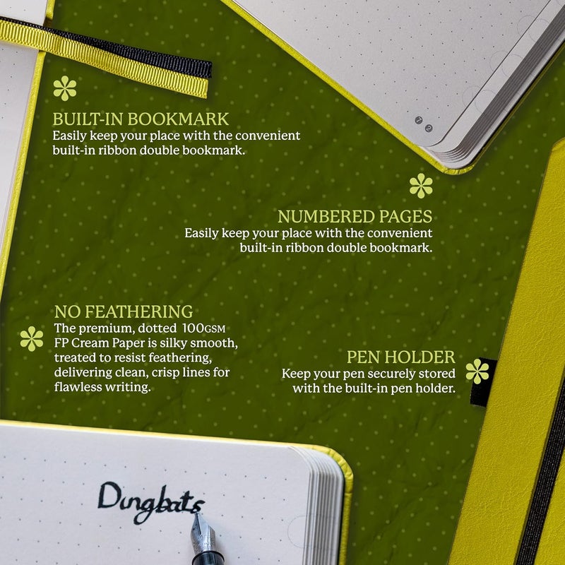 Dingbats* Notebooks دينغباتس* إيرث A5+ لايم ياسوني دفتر - منقط داخل وخارج المباني - Image 3