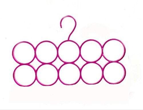 Mayatra's مجموعة مايتر من حلقتين بلاستيك دائريتين 10 لتعليق الأوشحة، الشالات، الربطات، الأحزمة، ملحقات خزانة تنظيم الملابس (اللون حسب المتوفر) - Image 4
