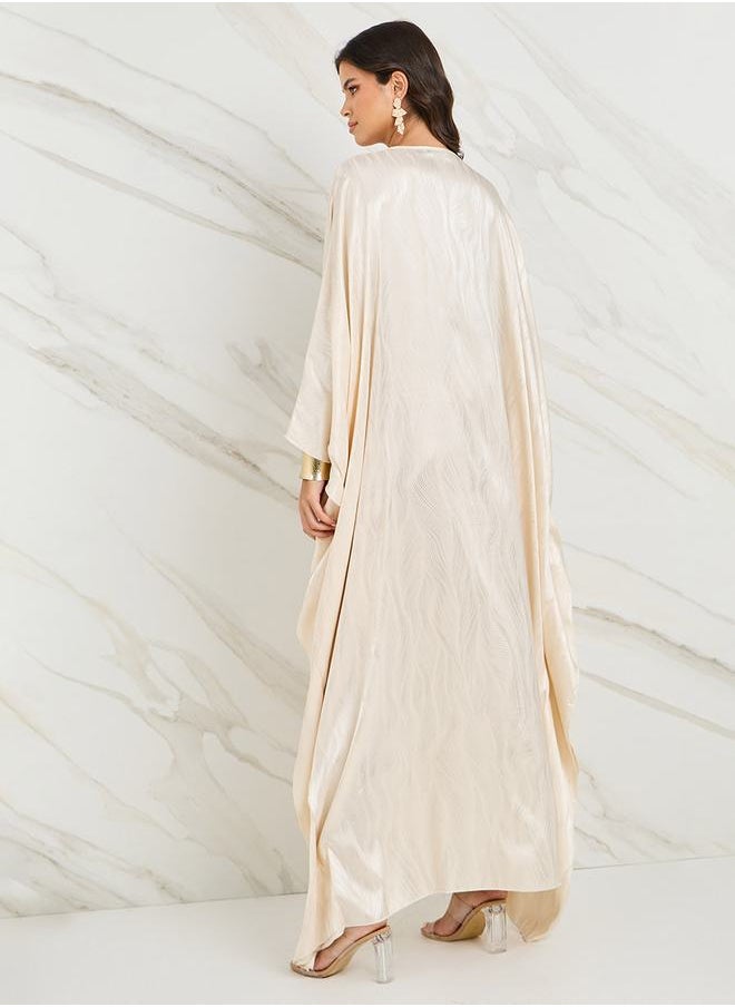 Styli - Satin Jacquard Kaftan - Image 1