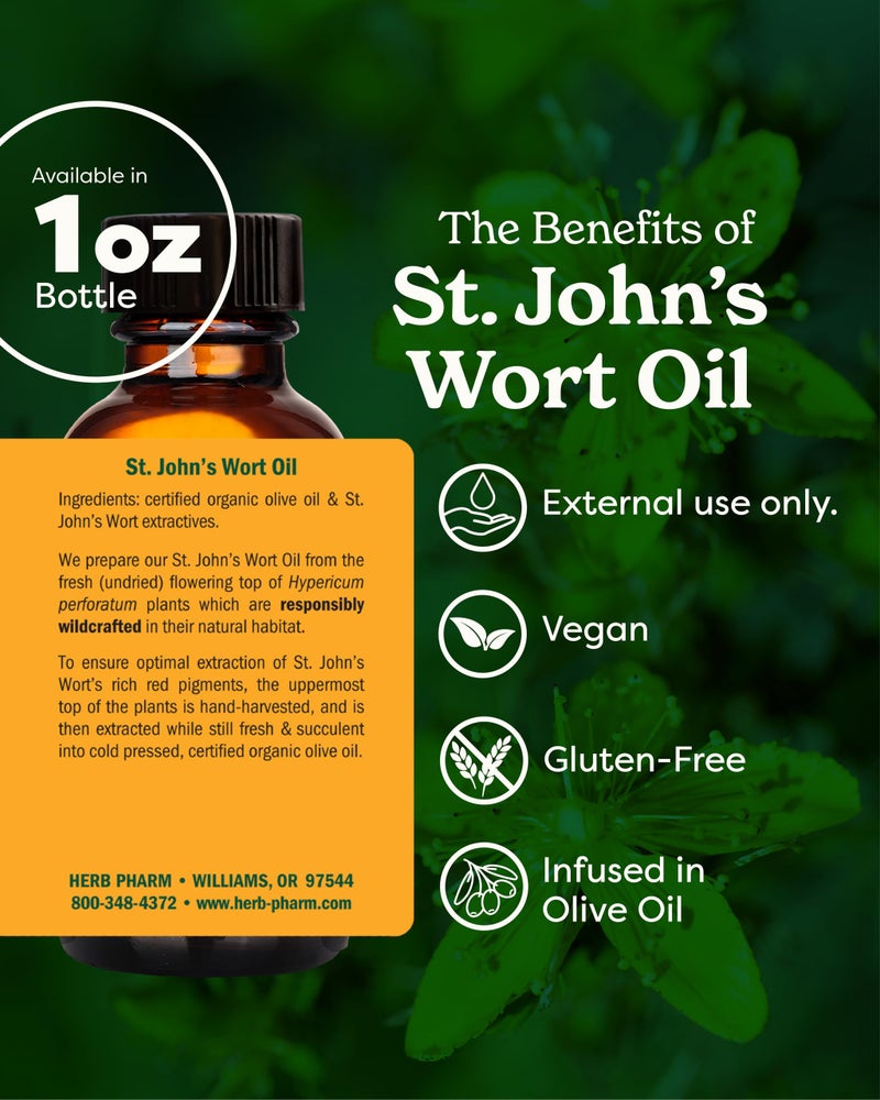 Herb Pharm St. John's Wort Topical Oil - 1 Ounce - Image 2