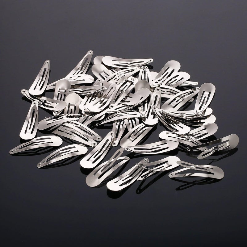 Ghelonadi 10pcs 48cm Silver Unisex No Slip Metal Snap Hair Clips Simple Style Leaf Shape All Hair Types Wedding Occasion Girls Ages 6 - Image 2