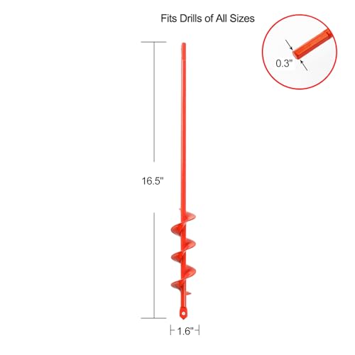 MAXCCINO Auger Drill Bit for Planting 16D x165L Garden Ground Earth Spiral Drill Bit for 38 Hex Drive Drill for Post Hole Digger Bulb Bedding Digging Plant Rapid Planter - Image 3