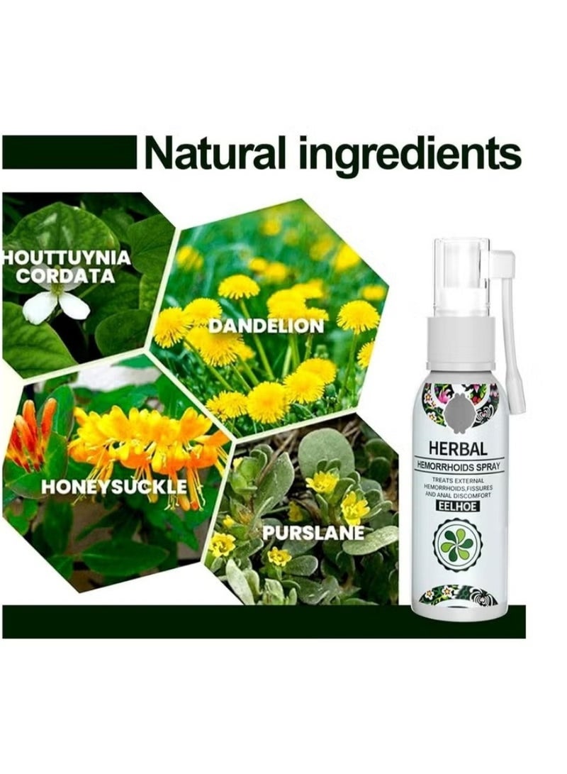 EELHOE Fast-Acting Herbal Hemorrhoid Spray Natural Soothing Relief 30ml - Image 2
