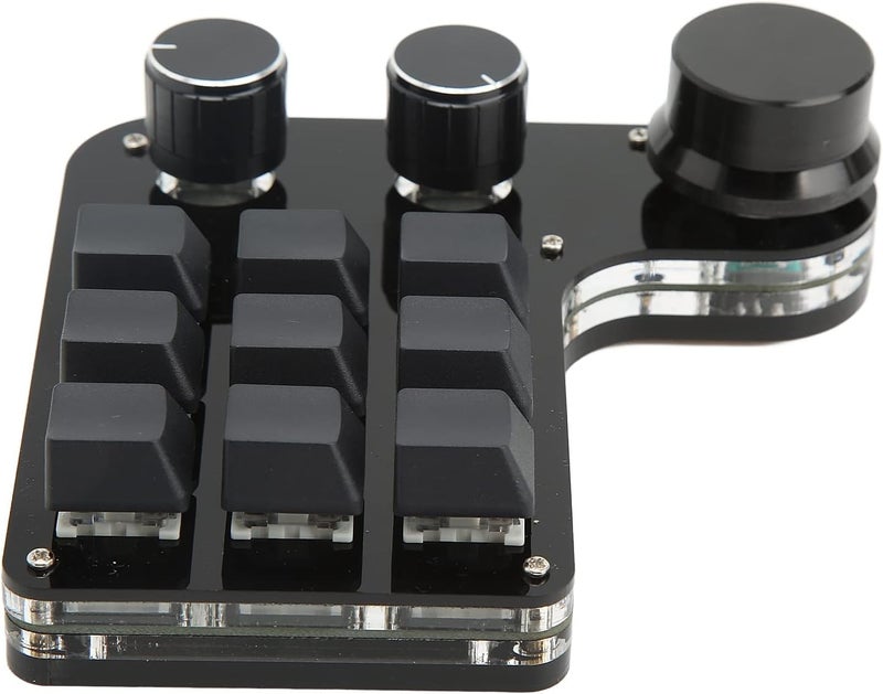 كلاراكو لوحة مفاتيح كلاركو القابلة للبرمجة، لوحة مفاتيح ألعاب صغيرة، 3 مقابض، إضاءة خلفية RGB، مفتاح أزرق، لوحة مفاتيح قابلة للبرمجة، 9 مفاتيح للموسيقى والوسائط المكتبية - Image 1