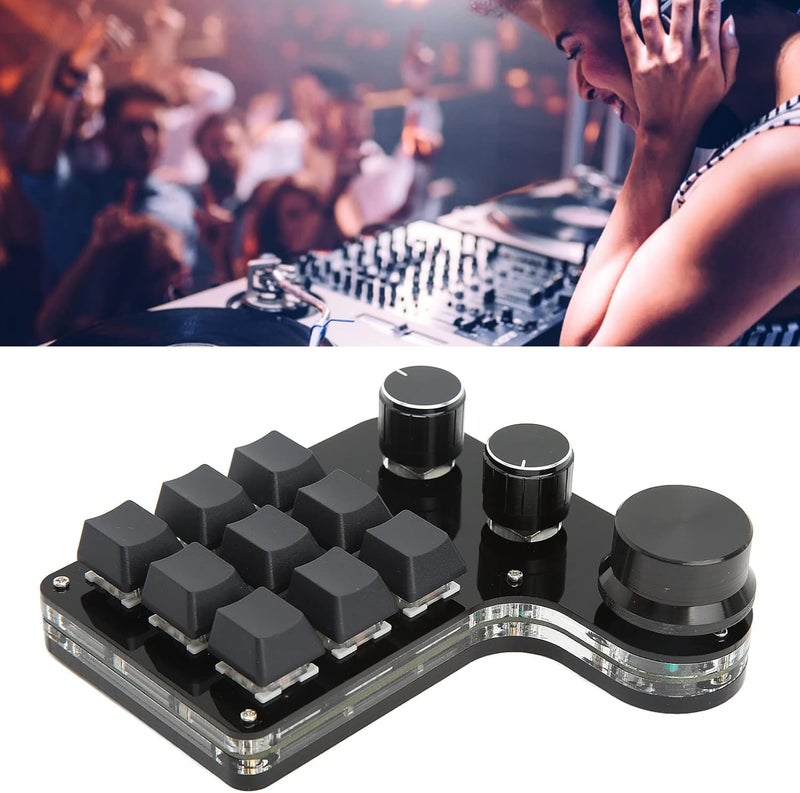 كلاراكو لوحة مفاتيح كلاركو القابلة للبرمجة، لوحة مفاتيح ألعاب صغيرة، 3 مقابض، إضاءة خلفية RGB، مفتاح أزرق، لوحة مفاتيح قابلة للبرمجة، 9 مفاتيح للموسيقى والوسائط المكتبية - Image 2