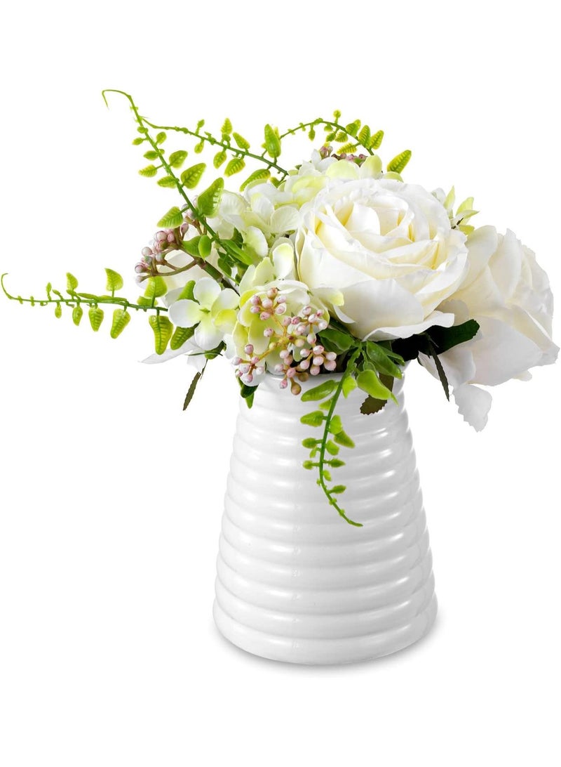Y&D Modern Minimalist Living Room Creative Dining Table Coffee Table Home Decoration White Ceramic Vase - Image 4