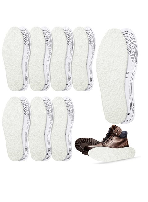 Shoe Inserts Cut to Fit Shoe Insoles Warm Sheepskin Shoe Soles Cut to Size Fluffy Boot Insole Fleece Wool Sole Insole with Size Chart Winter Boot Insert for Women Men Unisex Cold 8 Pairs