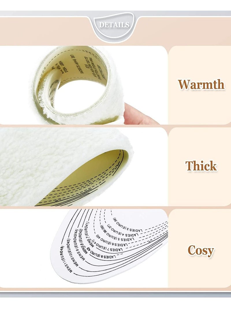 SYOSI - Shoe Inserts Cut to Fit Shoe Insoles Warm Sheepskin Shoe Soles Cut to Size Fluffy Boot Insole Fleece Wool Sole Insole with Size Chart Winter Boot Insert for Women Men Unisex Cold 8 Pairs - Image 1