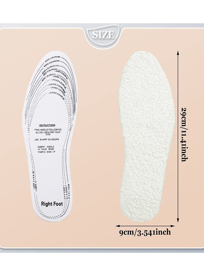 SYOSI - Shoe Inserts Cut to Fit Shoe Insoles Warm Sheepskin Shoe Soles Cut to Size Fluffy Boot Insole Fleece Wool Sole Insole with Size Chart Winter Boot Insert for Women Men Unisex Cold 8 Pairs - Image 1