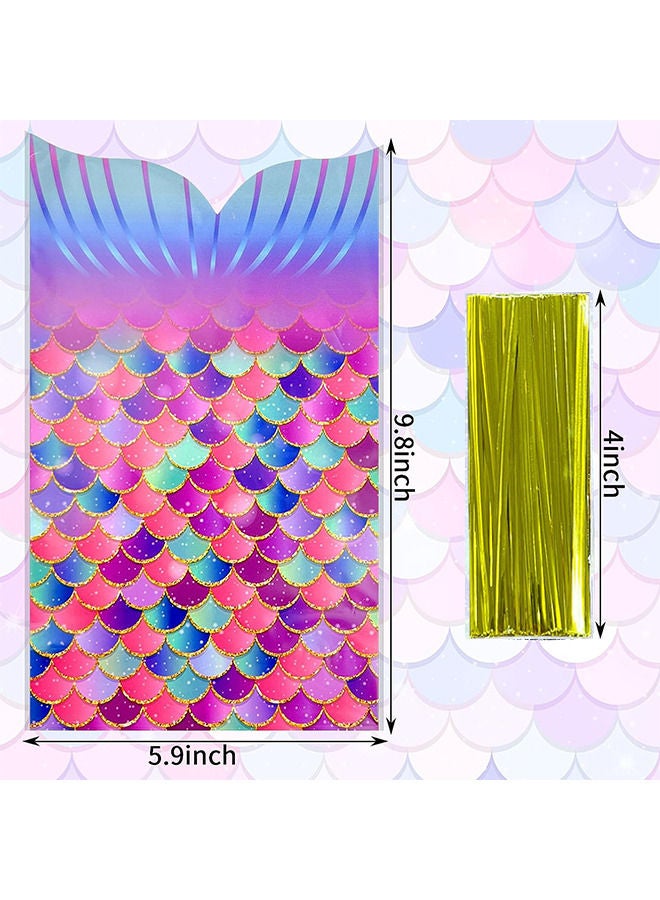 50 حزمة من أكياس حورية البحر للحفلات المفضلة، أكياس حلوى حورية البحر تحت لوازم حفلات البحر، حقائب جودي، لوازم حفلات أعياد الميلاد، حقائب هدايا للأطفال، حقائب هدايا جيدة لحفلات أعياد الميلاد - Image 3