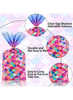 Depend 50 Pack Mermaid Party Favor Bags Mermaid Candy Bags Under the Sea Party Supplies Goodie Bags Birthday Party Supplies Gift Bags for Kids Favor Goodie Gift Bags for Birthday Theme Party  - Image 2