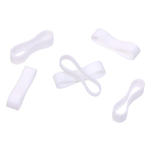 ONLYKXY 200 Pieces White Silicone Cable Ties 0.59 inch/15 mm Diameter Flat Rubber Bands Elastic Bands Supplies Reusable Rubber Rings Thick Rubber Bands for School Home or Office Elasticity Coil Ring - Image 1