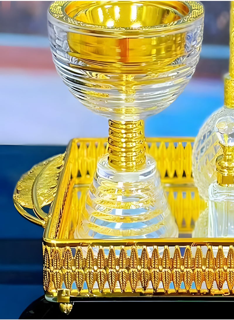 Bakhoor BoSidin - Elegant Design Glass Incense Burner Set Arabic Oud Holder for Home and Office Fragrance - Image 1