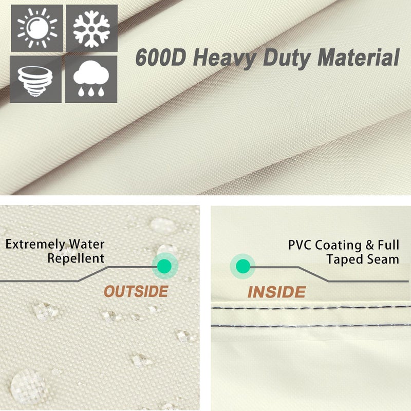 NettyPro Waterproof Patio Chair Covers 4 Pack, 600D Heavy Duty Outdoor Seat Cover, 26W x 28W x 28H inch, Beige - Image 2