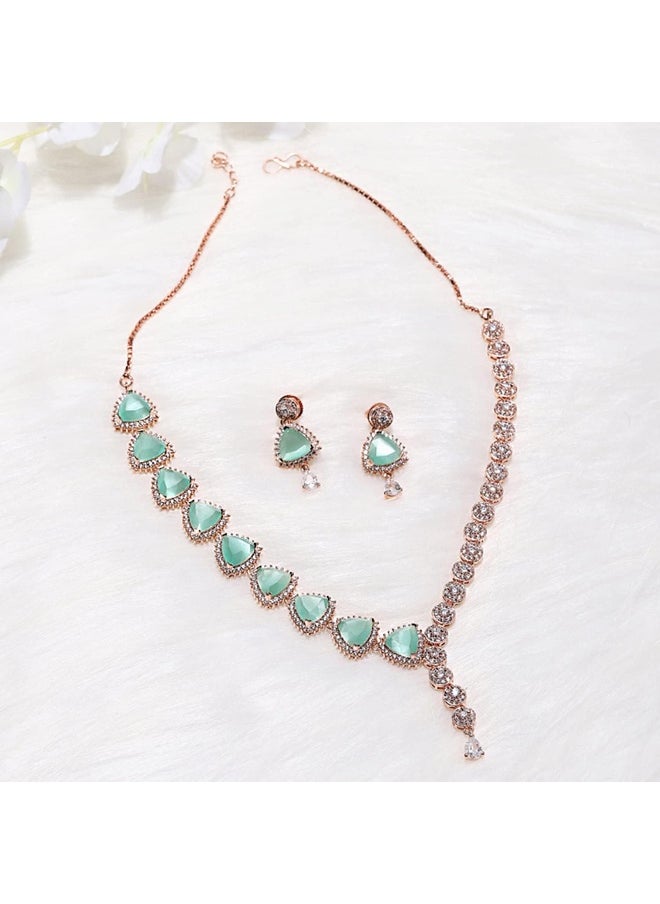 CZ Rose Gold Plated Pearl Necklace Set with Green Stone - pzsku/Z8FDE6259C00E635863A4Z/45/_/1730198364/32aa6f43-54ef-4b80-9e4b-5068f8479bf4