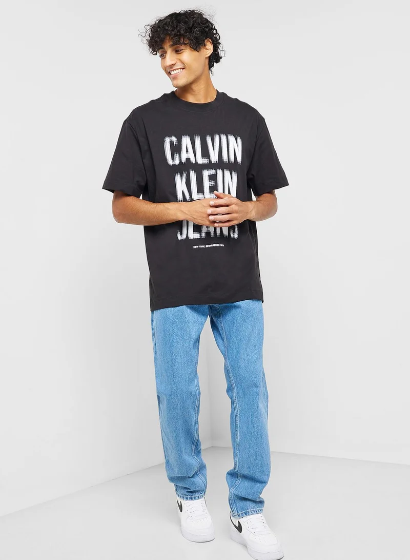 Calvin Klein Jeans Illusion Logo Crew Neck T-Shirt
