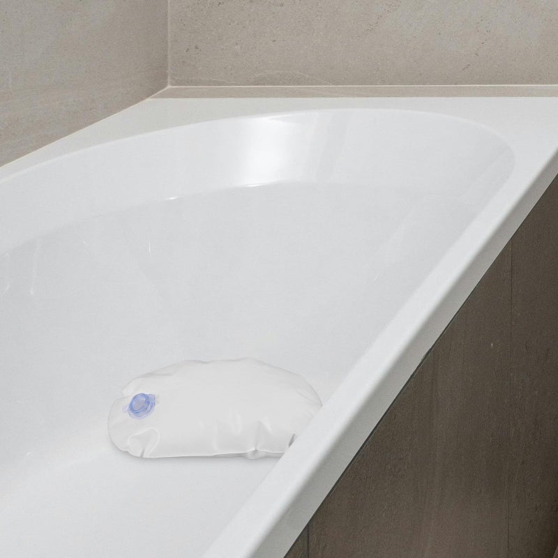 Inflatable Bathtub Seat Cushion with Suction Cups Blue Refillable Water Filling Bath Mat - Image 4