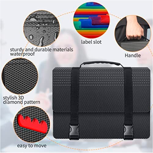 NISUN 24 Pockets File Organizer, Expanding File Plastic Letter Size with Labels, Accordion Document Organizer, Adjustable Buckle A4 Portable Document Bag (24 Pockets Expanding File Organizer) - Image 3