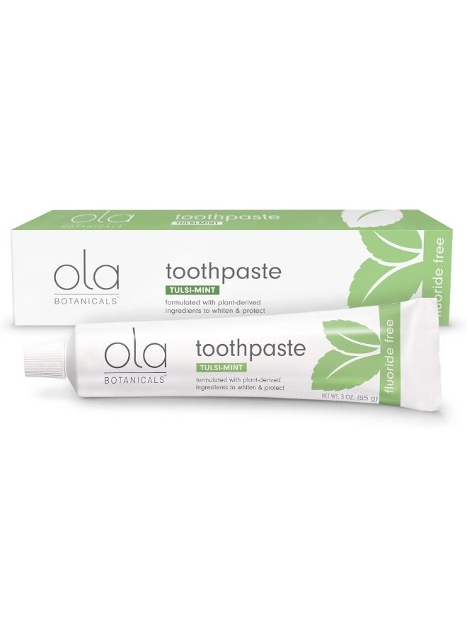 Dr. Mercola Ola Botanicals Toothpaste (3 Oz.), Tulsi-Mint, Plant-derived Ingredients to Whiten and Protect, Fluoride Free, Soy Free, Non GMO, Dr. Mercola - Image 1