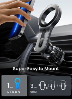Lisen Magnetic Phone Holder Car Mount Phone Mount Holder for Car Vent Magnetic Easily Install Hands Free Iphone Car Holder Mount Fit for Iphone  - Image 5